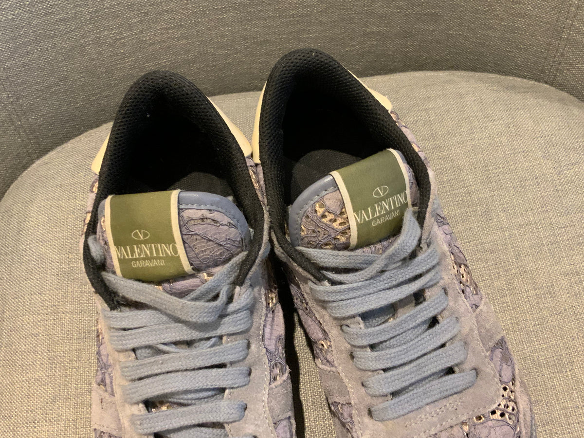 Valentino Rockrunner Lace Suede Printed Sneakers Trainers Size 38 UK 5 US 8 ladies