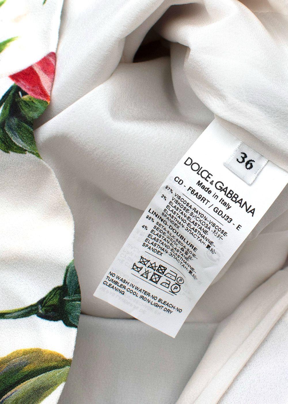 DOLCE & GABBANA Peony Roses print cady A-line dress Size I 36 UK 4 US 0 ladies