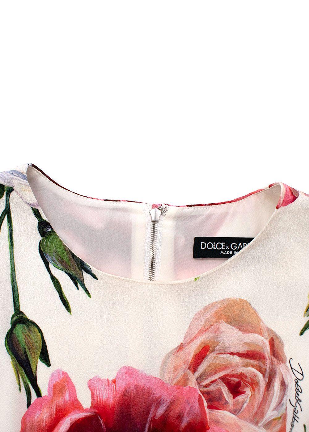 DOLCE & GABBANA Peony Roses print cady A-line dress Size I 36 UK 4 US 0 ladies