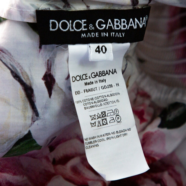Dolce & Gabbana Off-The-Shoulder Peony Floral Dress Size I 40 UK 8 US 4 S small ladies