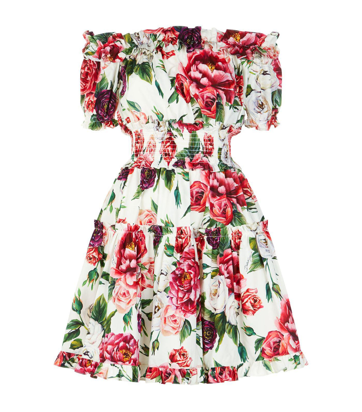 Dolce & Gabbana Off-The-Shoulder Peony Floral Dress Size I 40 UK 8 US 4 S small ladies