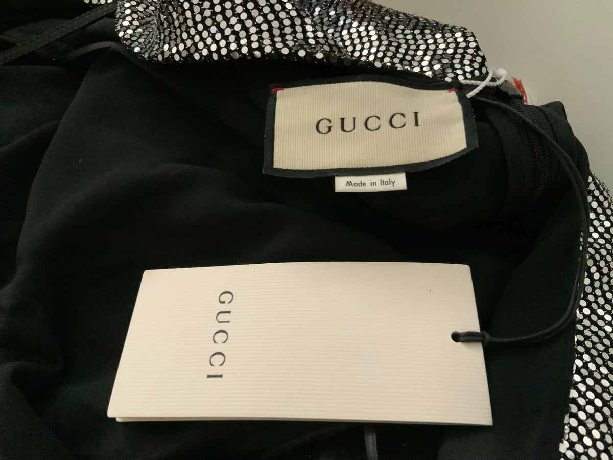 GUCCI Metallic Silver Dress Gown Size S small ladies