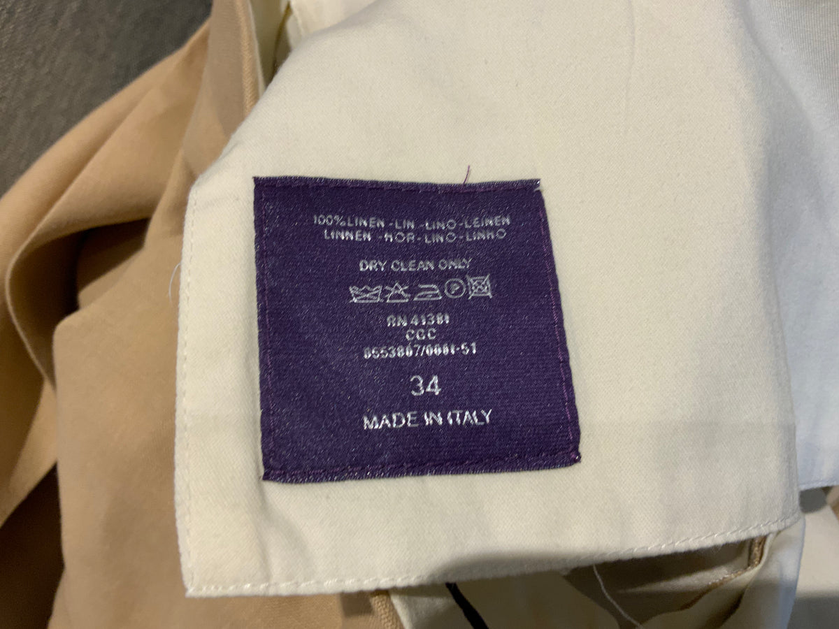 Ralph Lauren Collection Extrafine Linen Suit 2 Pieces US 40 Pants Size US 32 men