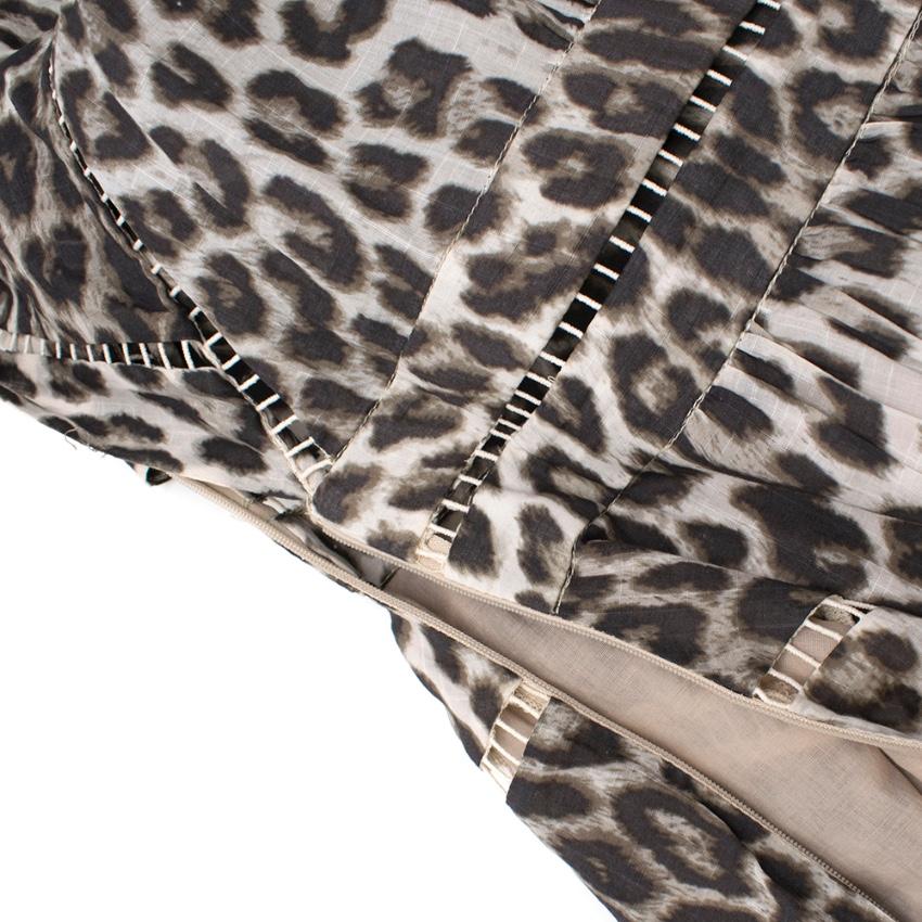 ZIMMERMANN Leopard Print V-Neck Short Sleeve Asymmetrical Dress Size 0 XS ladies