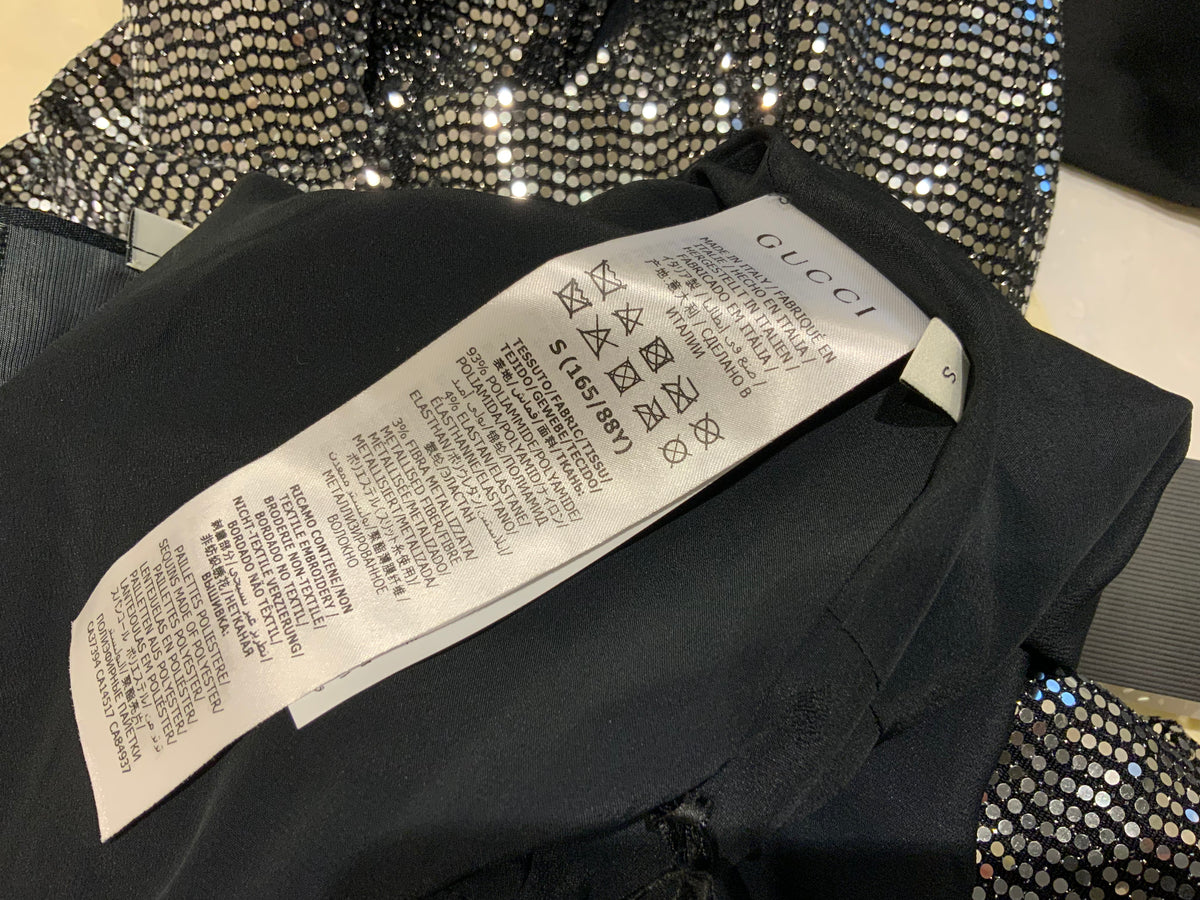 GUCCI Metallic Silver Dress Gown Size S small ladies