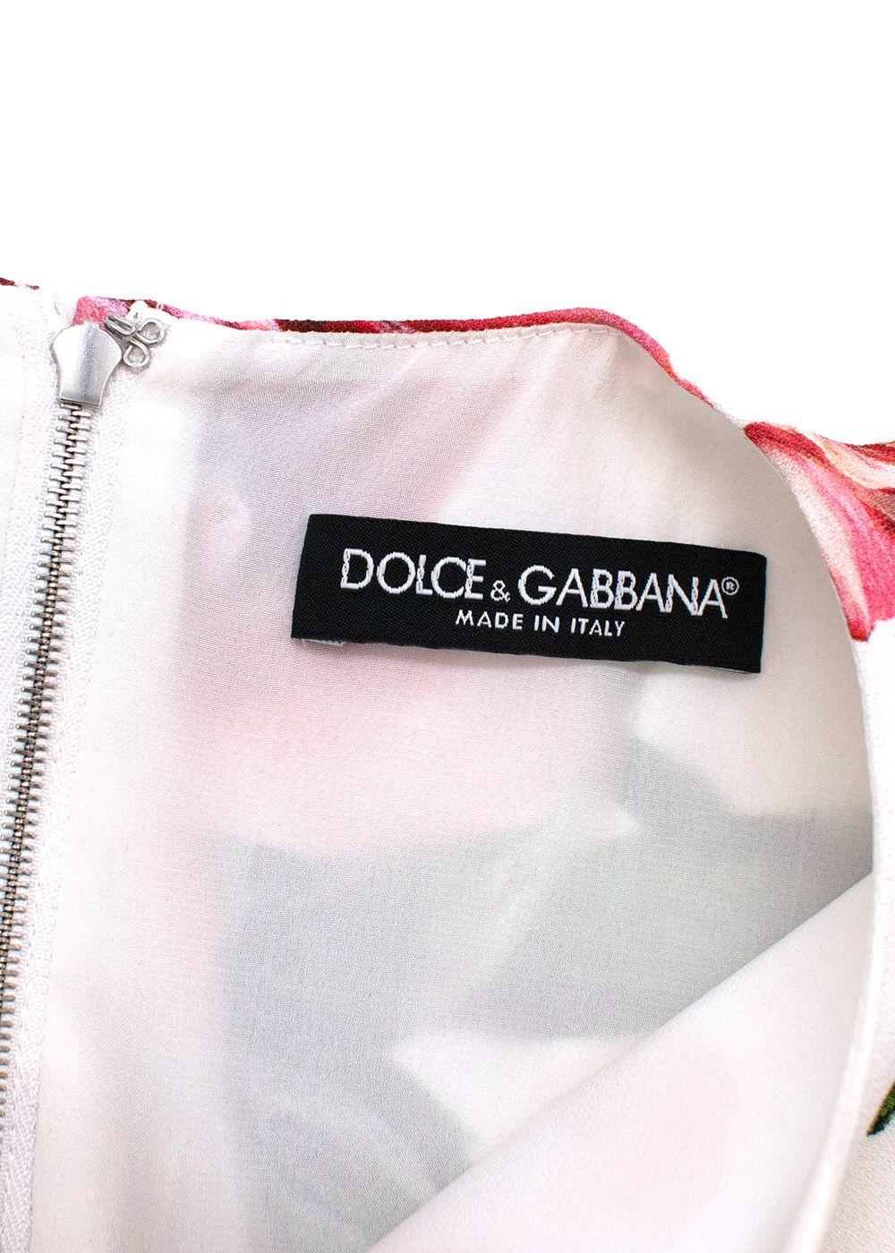 DOLCE & GABBANA Peony Roses print cady A-line dress Size I 36 UK 4 US 0 ladies