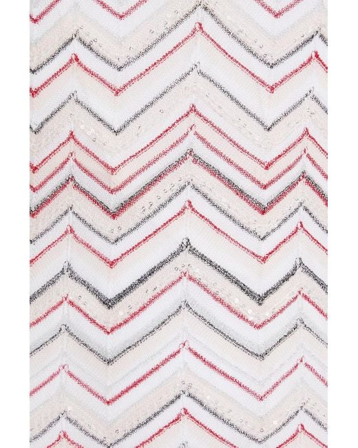 Missoni Zig Zag White Sequin-embellished Metallic Crochet-knit Mini Dr –  Afashionistastore