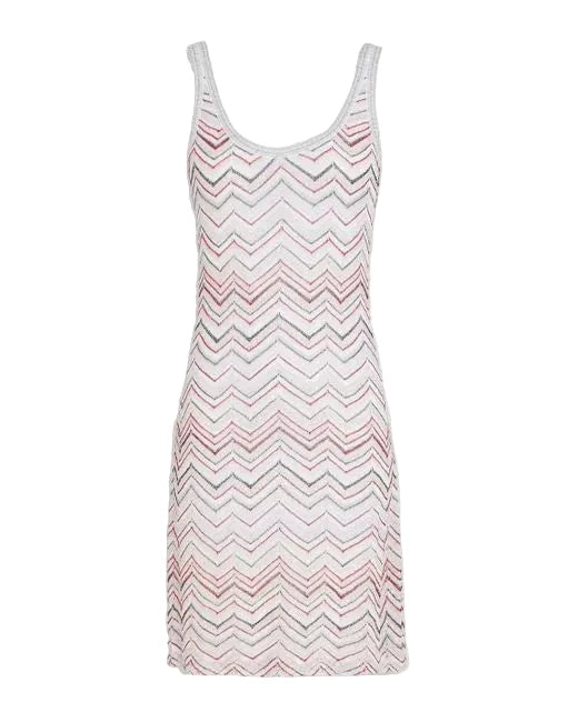 Missoni Zig Zag White Sequin-embellished Metallic Crochet-knit Mini Dr –  Afashionistastore