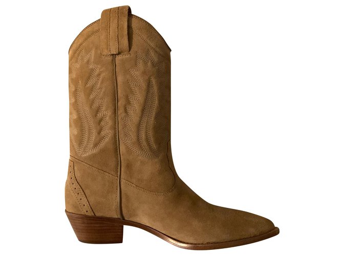 Polo Ralph Lauren Texan boots in suede leather size 8B 38 ladies