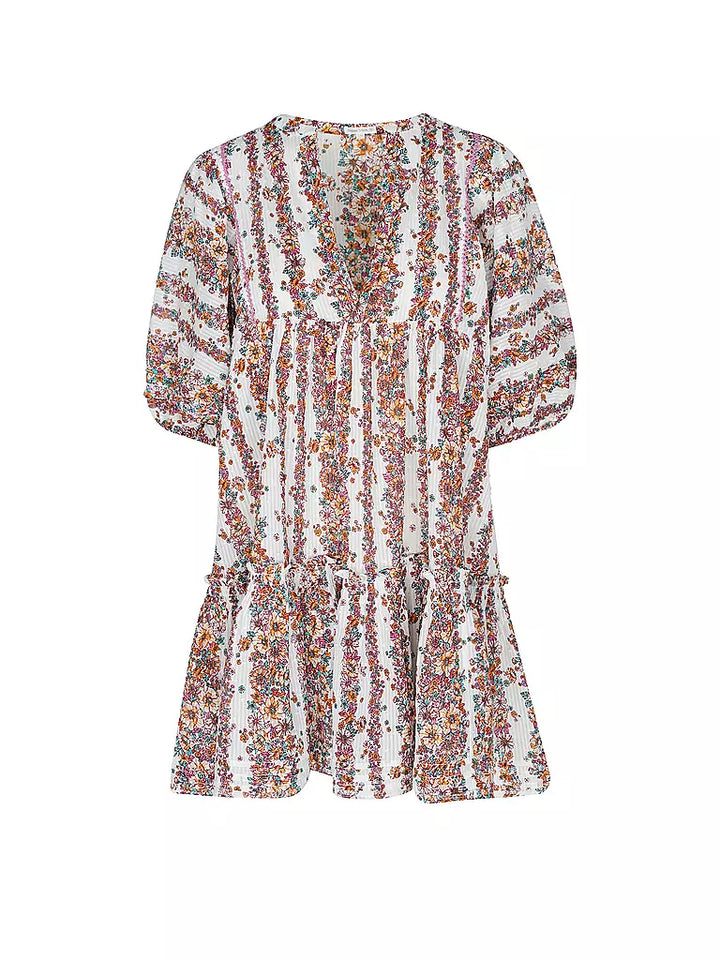 Poupette St Barth Mini Dress Aria - Lavender Waves Flowers Size XS ladies