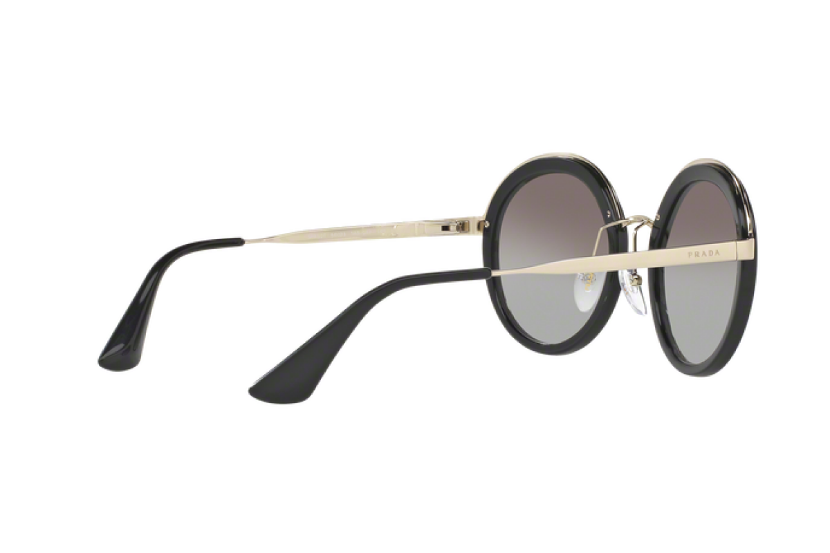 Prada Round Black Gold Oversized SPR50T 1AB-0A7 54-23-140 Sunglasses ladies