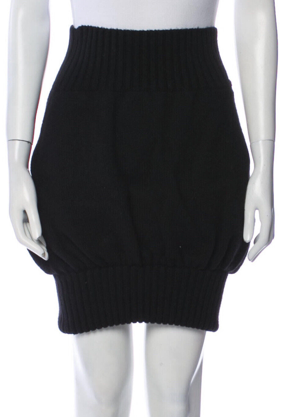 CHANEL Balloon knit skirt P33485K00877 Pure cashmere Black Size F 38 UK 10 US 6 ladies