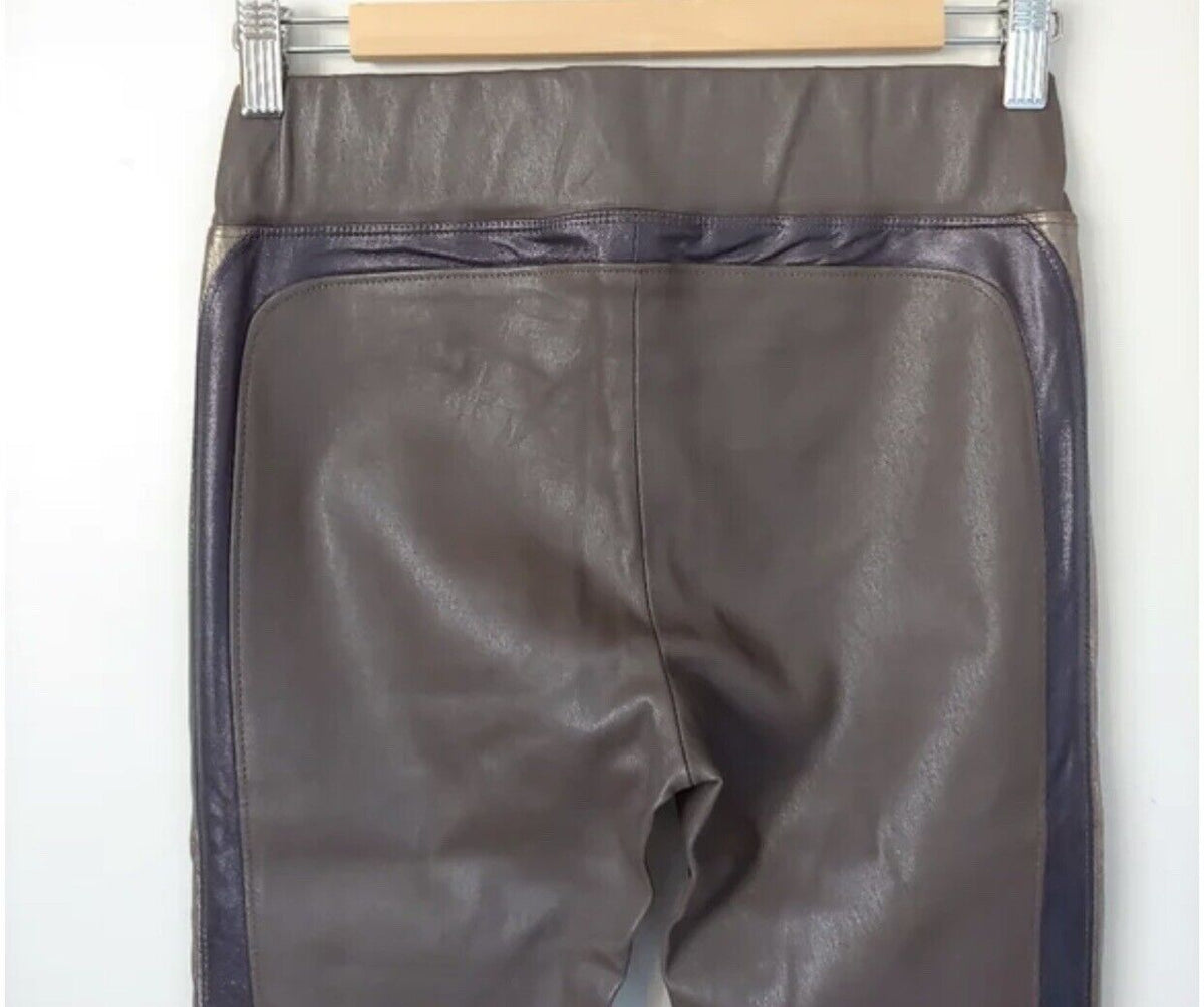 BRUNELLO CUCINELLI Brown Metallic Striped CROPPED TROUSERS PANTS Size M I 42 ladies