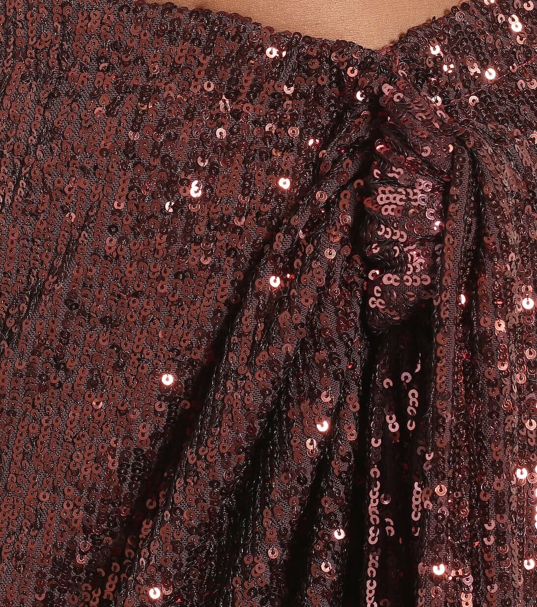 Balmain Current Collection Sequin Cropped Top And Skirt Set Size F 38 ladies