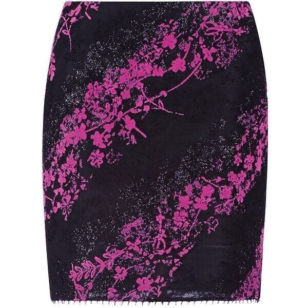 Antonio Berardi Pink Black Jacquard Skirt Suit Set Size I 42 UK 10 US 6 ladies