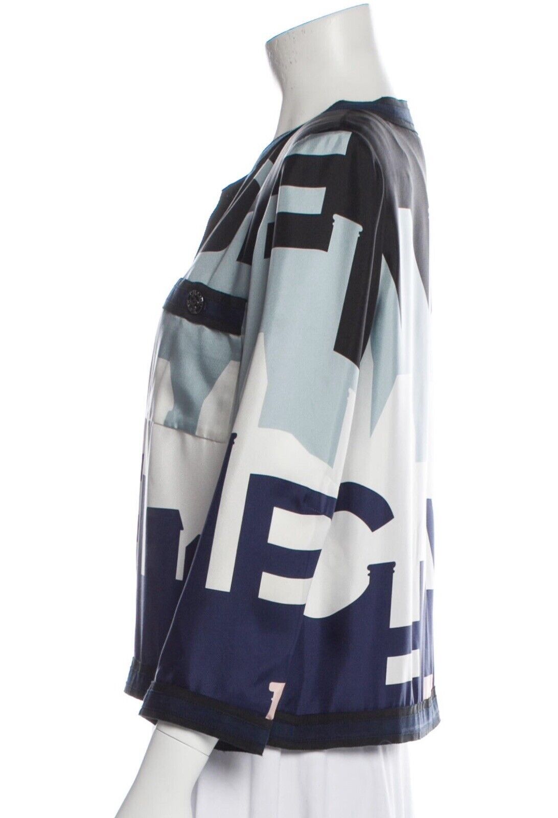 Chanel 2020 Pure Silk Logo Runaway Jacket Size F 38 UK 10 US 6 ladies