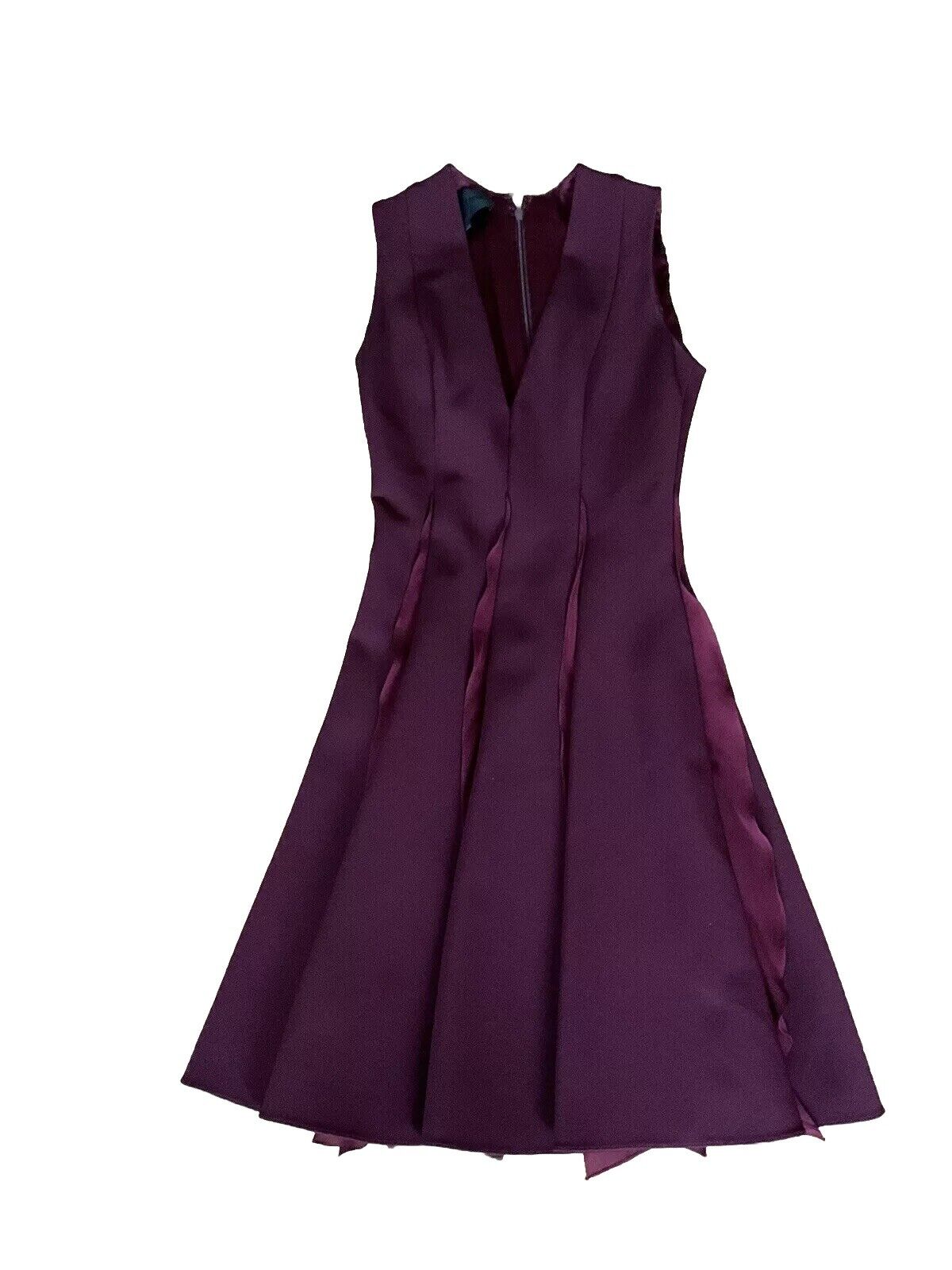 Cushnie et Ochs Burgundy Gorgette Trim Dress Size US 2 UK 6 XS ladies
