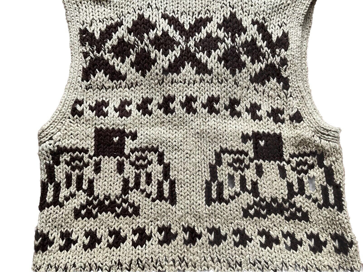 Ralph Lauren Denim & Supply Intarsia Linen Cotton Knit Vest Gilet Size M Medium ladies