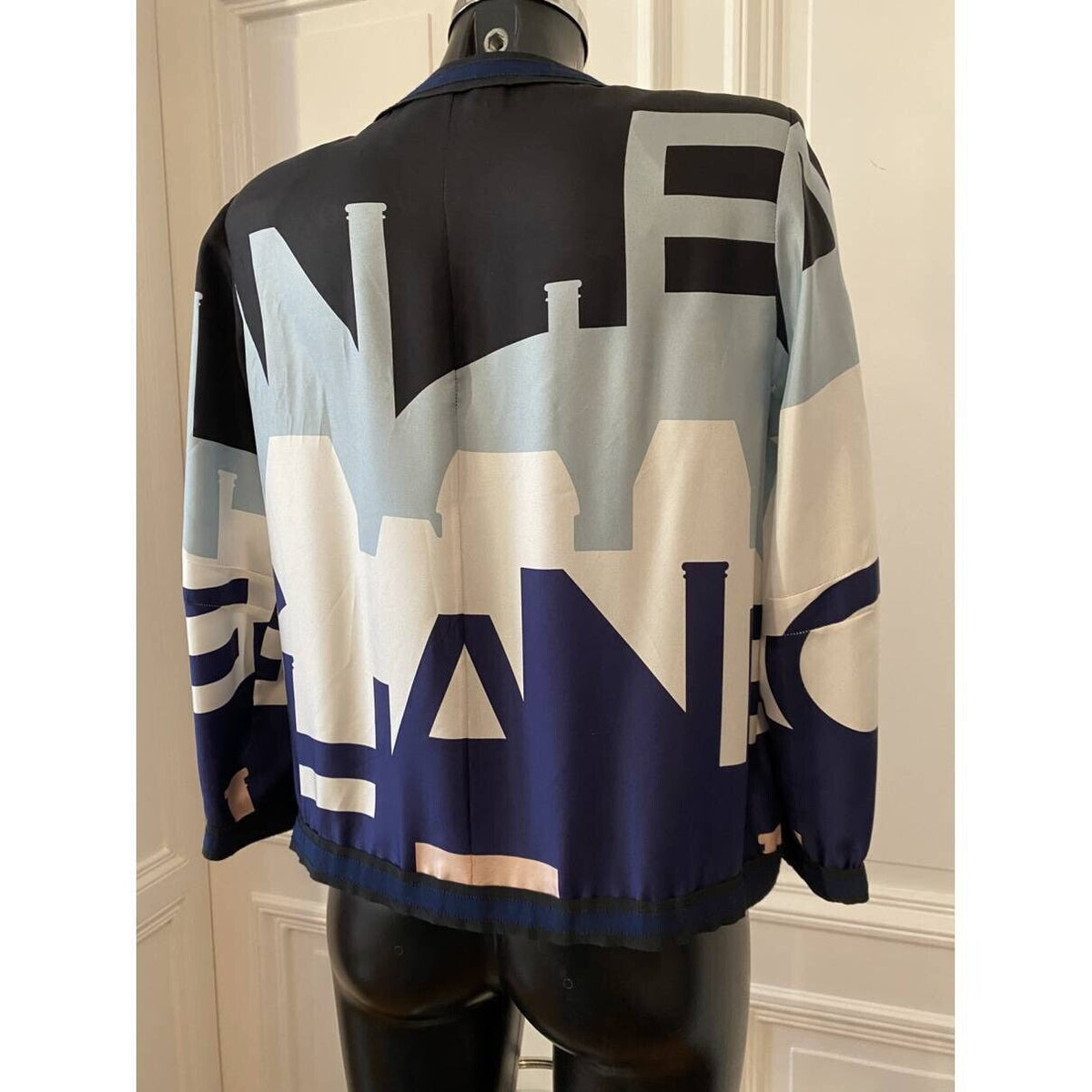 Chanel 2020 Pure Silk Logo Runaway Jacket Size F 38 UK 10 US 6 ladies