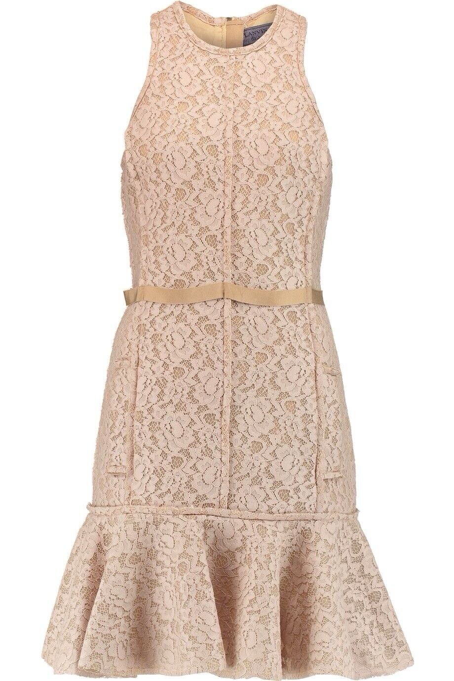 Lanvin Fluted Cotton-blend Lace Dress AMAZING SIZE F 38 UK 10 US 6 ladis