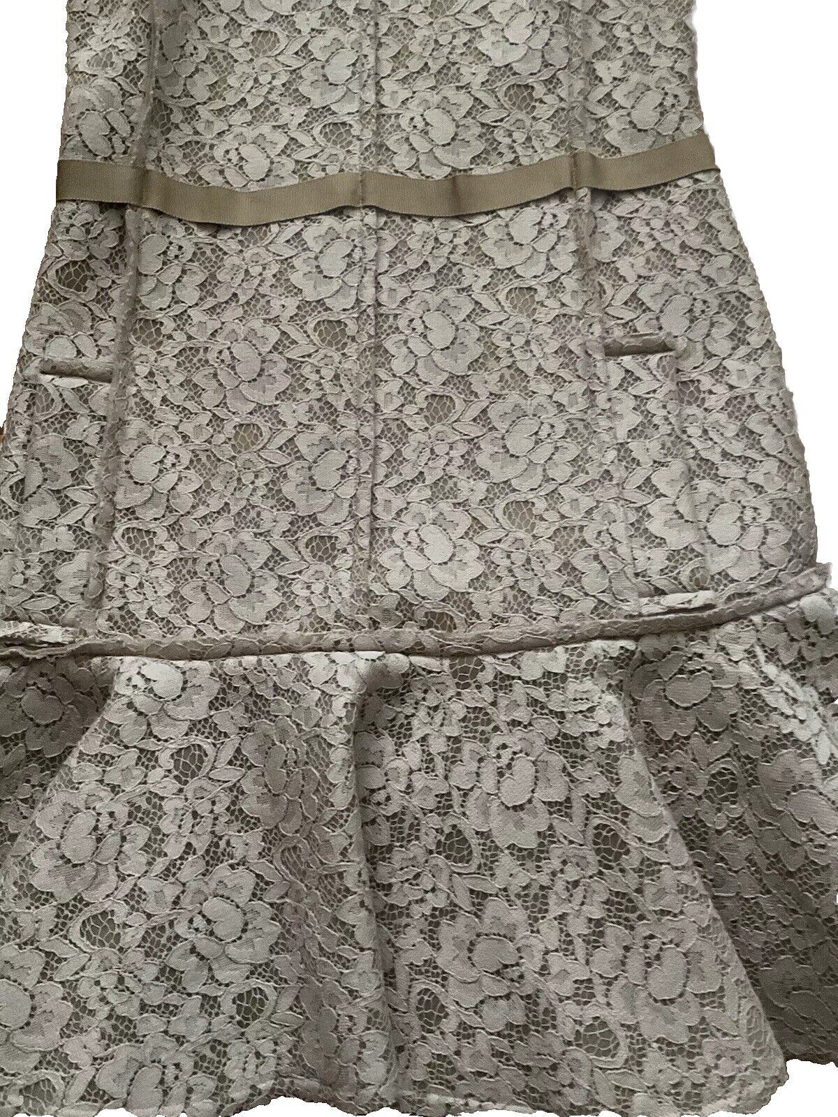 Lanvin Fluted Cotton-blend Lace Dress AMAZING SIZE F 38 UK 10 US 6 ladis