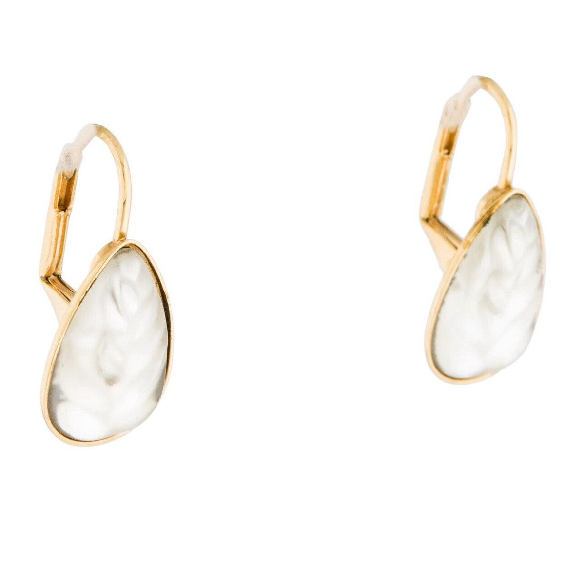Gold vermeil Lalique Heliconia drop earrings ladies