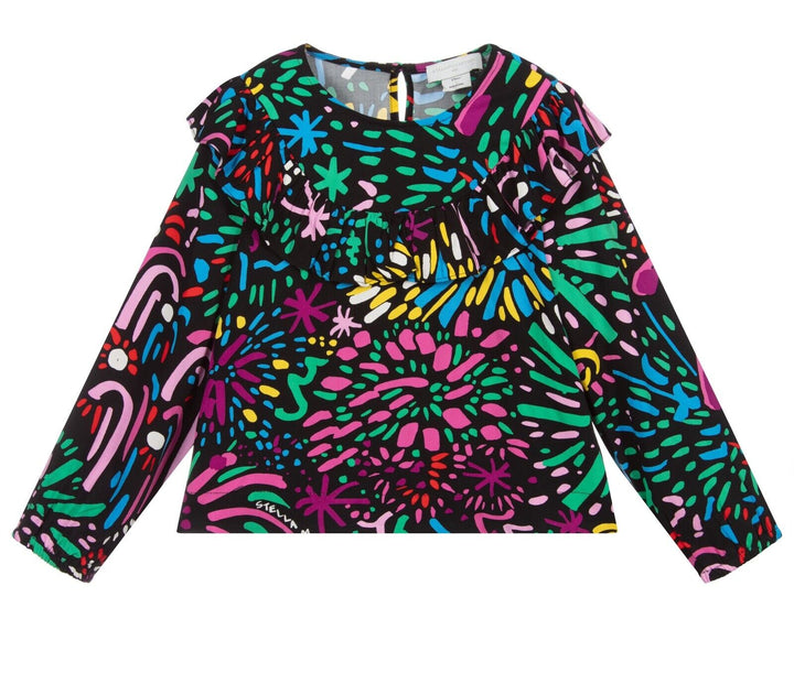 Stella McCartney Kids BLACK VISCOSE FIREWORKS BLOUSE Size 6 years children