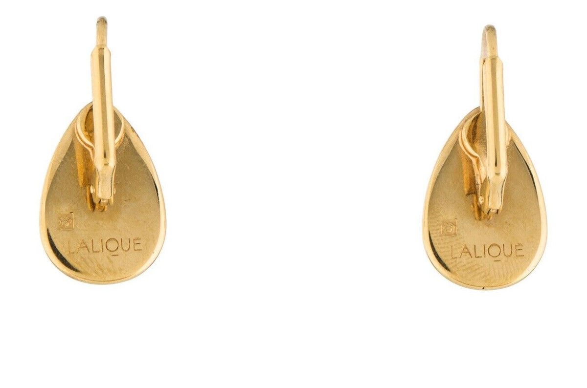 Gold vermeil Lalique Heliconia drop earrings ladies