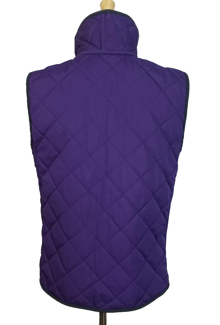 Ralph Lauren Reversible Equestrian Gold Chain Link Quilted Puffer Vest Gilet M ladies