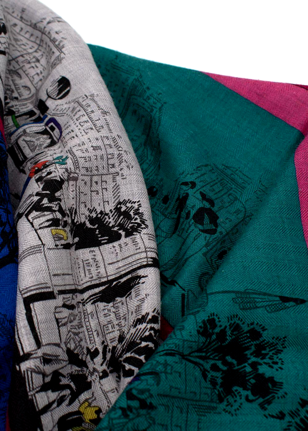 Hermès Hermes Cashmere Silk A L'Ombre des Boulevards Printed Cashmere Shawl 140 ladies