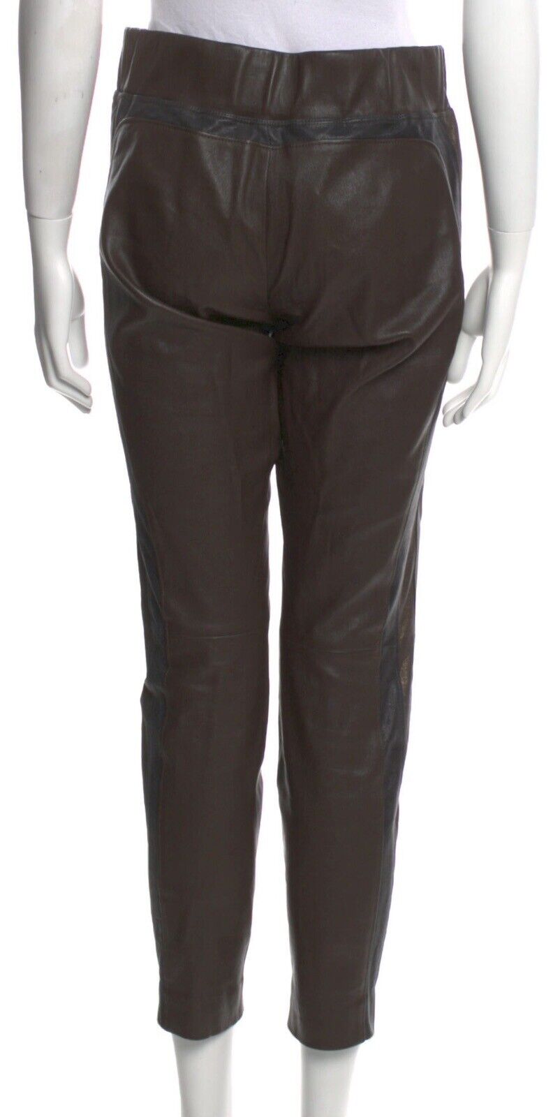 BRUNELLO CUCINELLI Brown Metallic Striped CROPPED TROUSERS PANTS Size M I 42 ladies