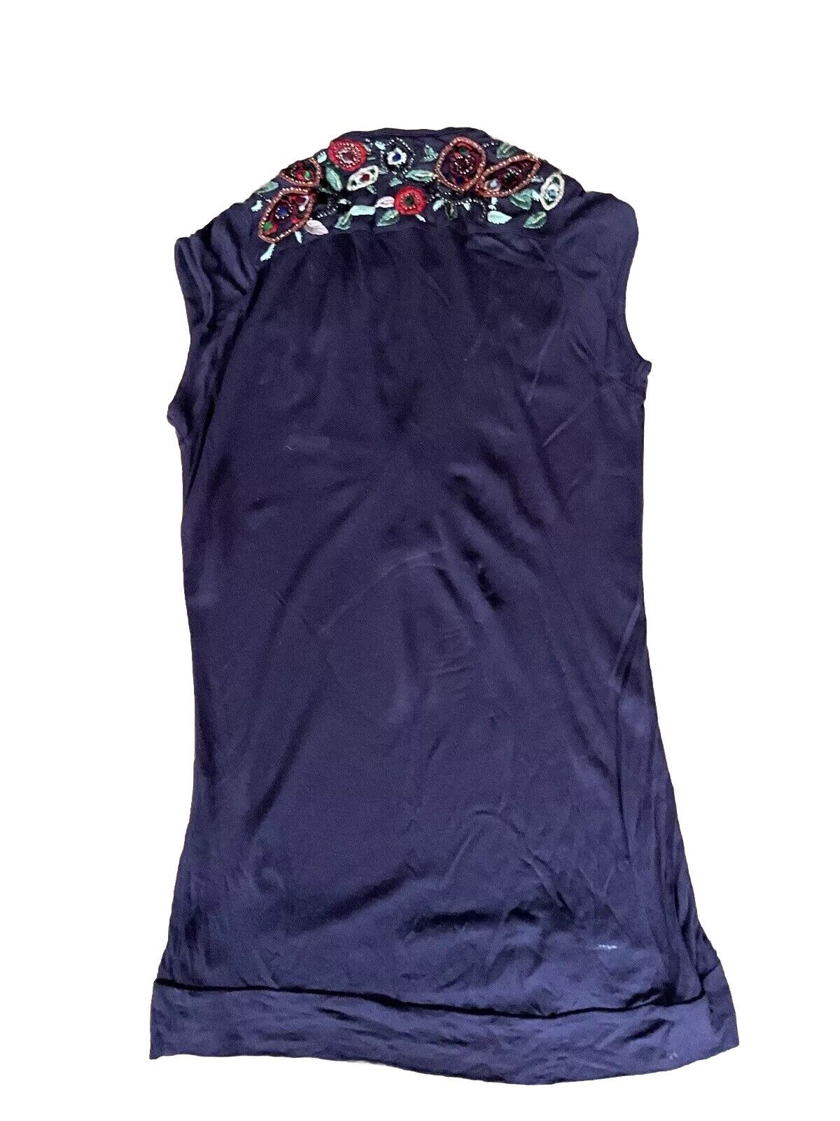 Etro Plum Embroidered Beaded Embellished Top Size S small ladies