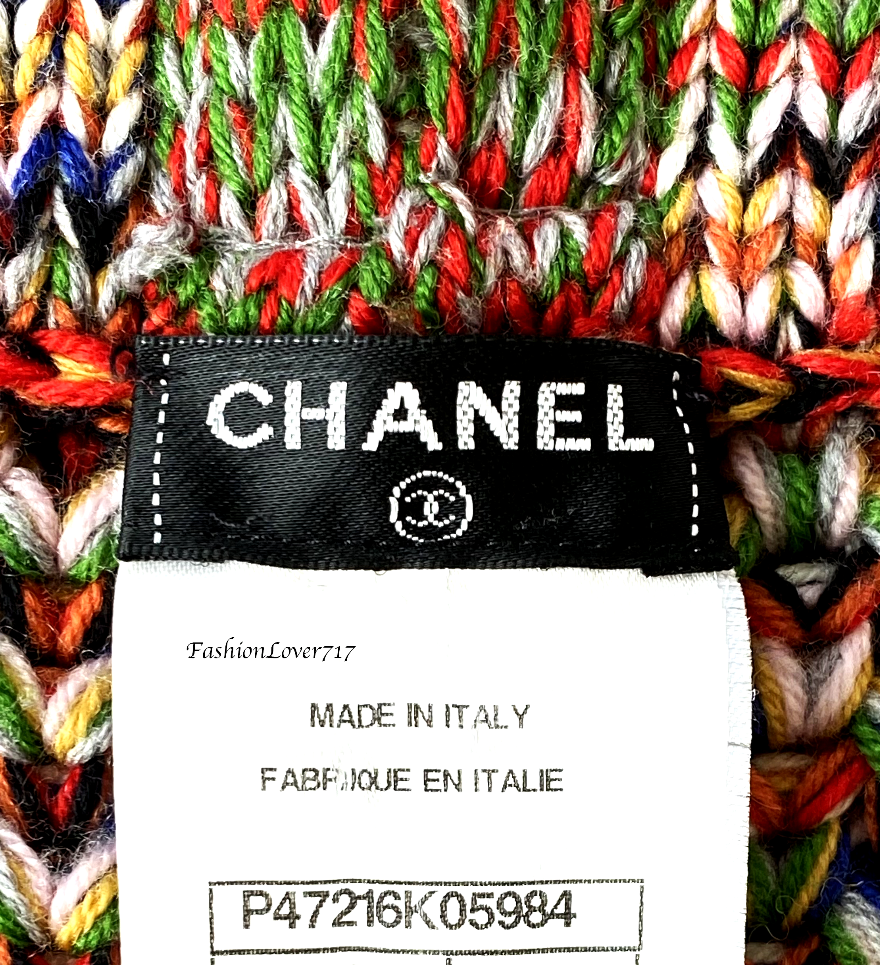 Chanel Runway Wool Tweed Knit Jacket / Coat / Cardigan Multiple colors F 46 US14 ladies