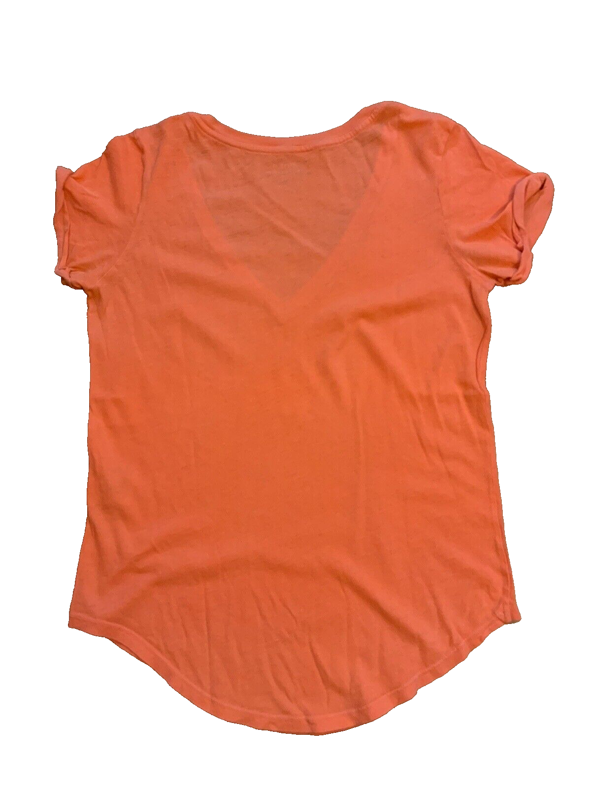 Polo Ralph Lauren V neck Bright Orange T-Shirt SIZE S small ladies