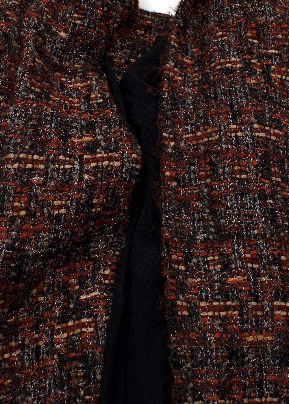 Eskandar Orange Wool Mix Tweed Oversized Blazer Jacket ladies