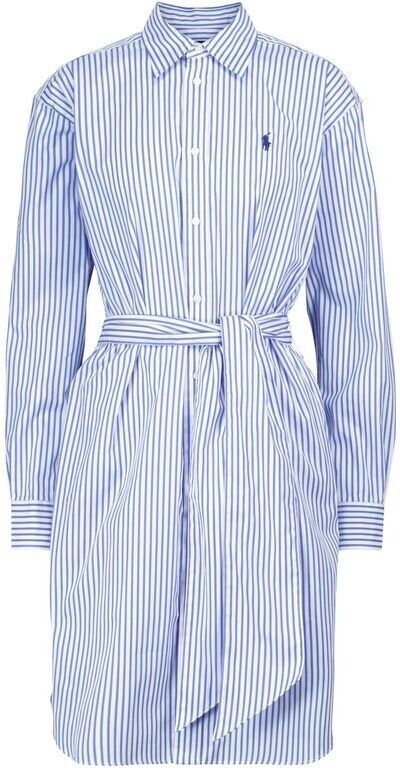 Ralph Lauren Polo Long Sleeve Stripe Shirt Dress - Blue and White Size Afashionistastore Ralph Lauren Polo Long Sleeve Stripe Shirt Dress - Blue and White Size Afashionistastore