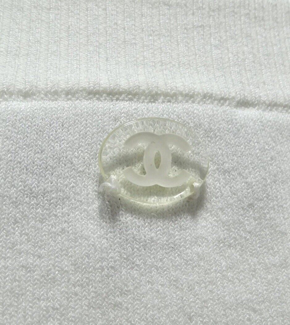 Chanel 2018 Water Drop Embellished Cotton Dress Size F 40 UK 12 US 8 ladies