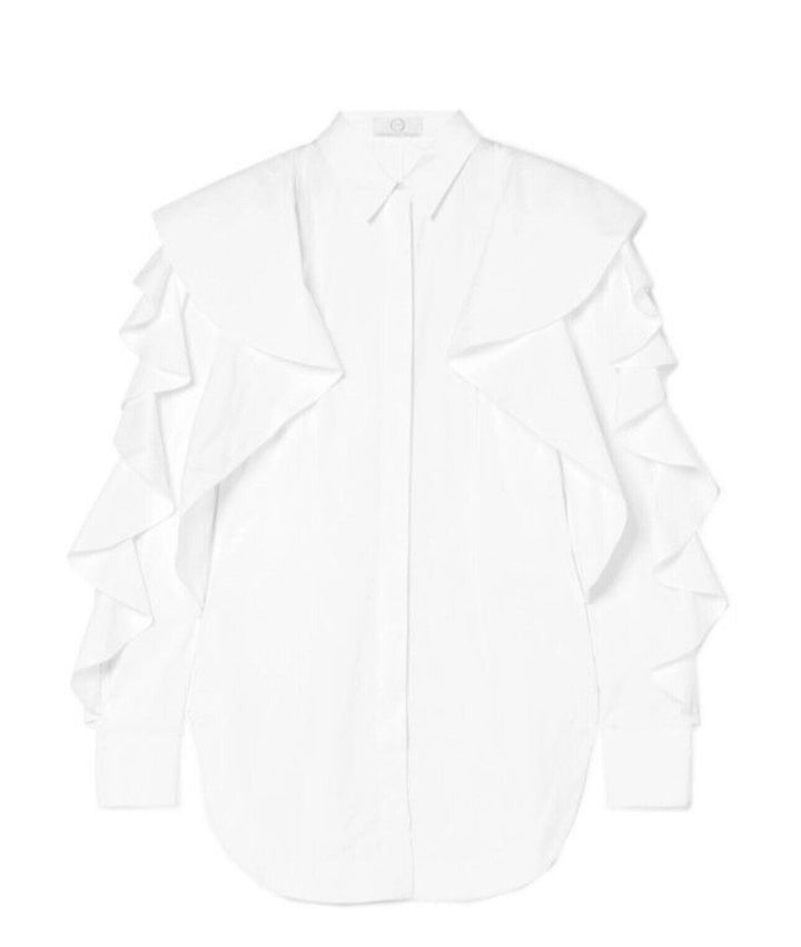 Sara Battaglia White Waterfall Shirt Size I 40 US 4 UK 8 S small ladies