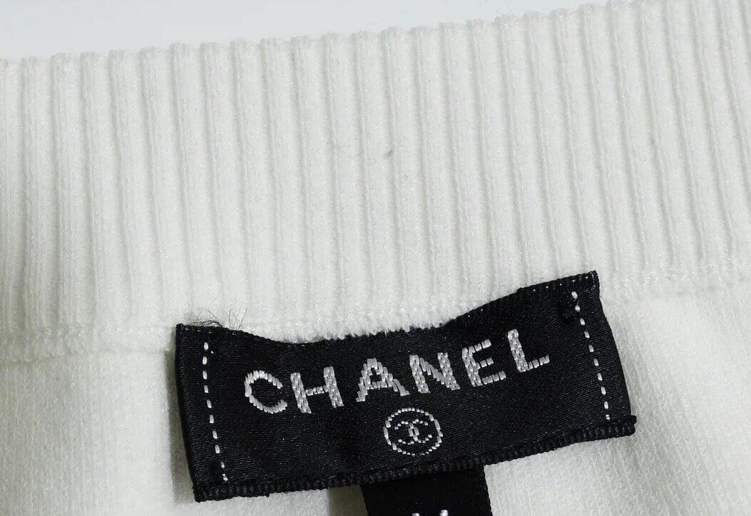 Chanel 2018 Water Drop Embellished Cotton Dress Size F 40 UK 12 US 8 ladies