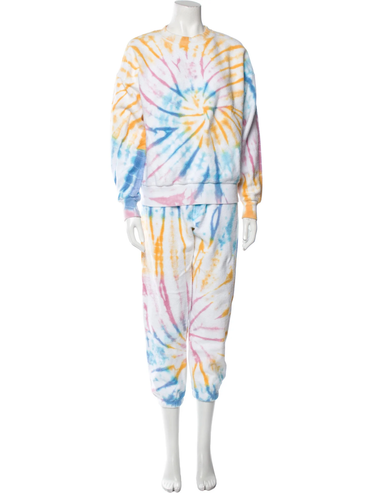 SPRWMN Tie-dyed Cotton-fleece Sweatshirt an track pants set tracksuit Size XS ladies