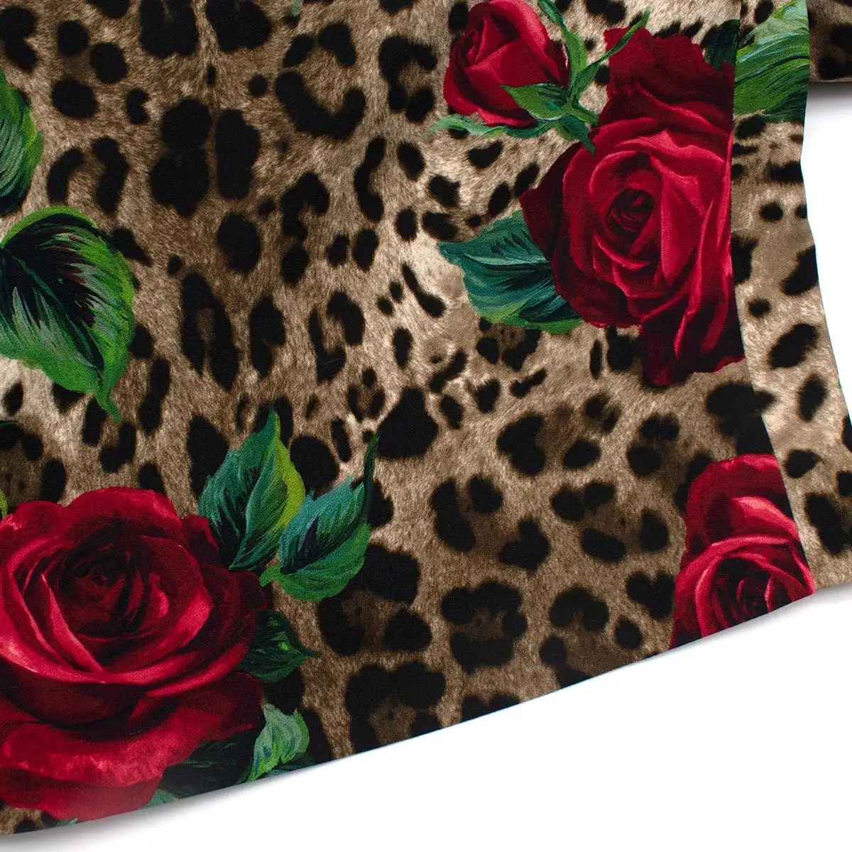 Dolce & Gabbana Leopard & Rose Print Bodycone Dress Size I 38 UK 6 US 2 XS ladies
