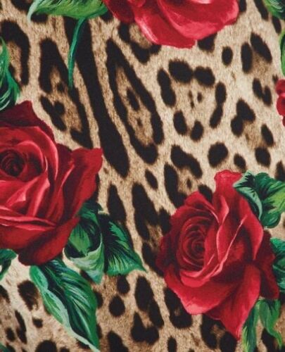 Dolce & Gabbana Leopard & Rose Print Bodycone Dress Size I 38 UK 6 US 2 XS ladies