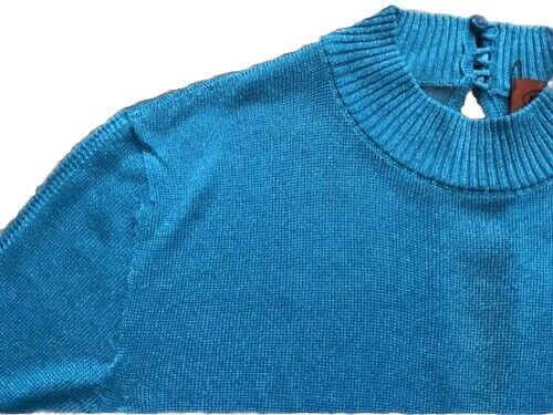Missoni Lurex Blue Turquoise Metallic Knit Top Sweater Size I 42 UK 10 US 6 ladies