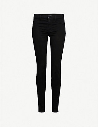 J Brand Maria High Rise Cropped Skinny Jeans with Zips, Black Sz 30 ladies