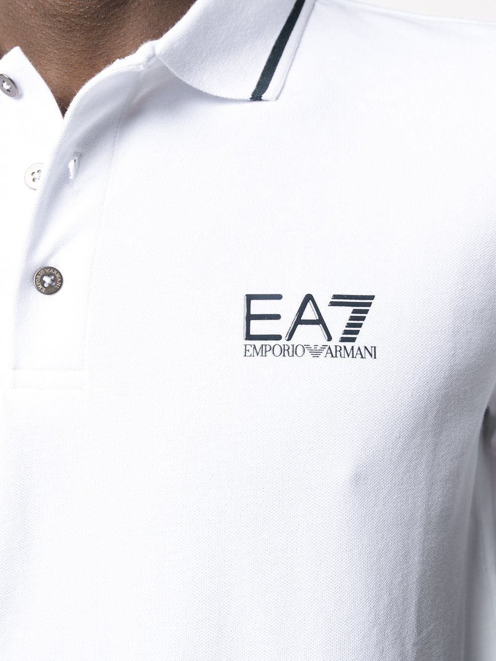 Ea7 Emporio Armani White Polo Top Size XL men