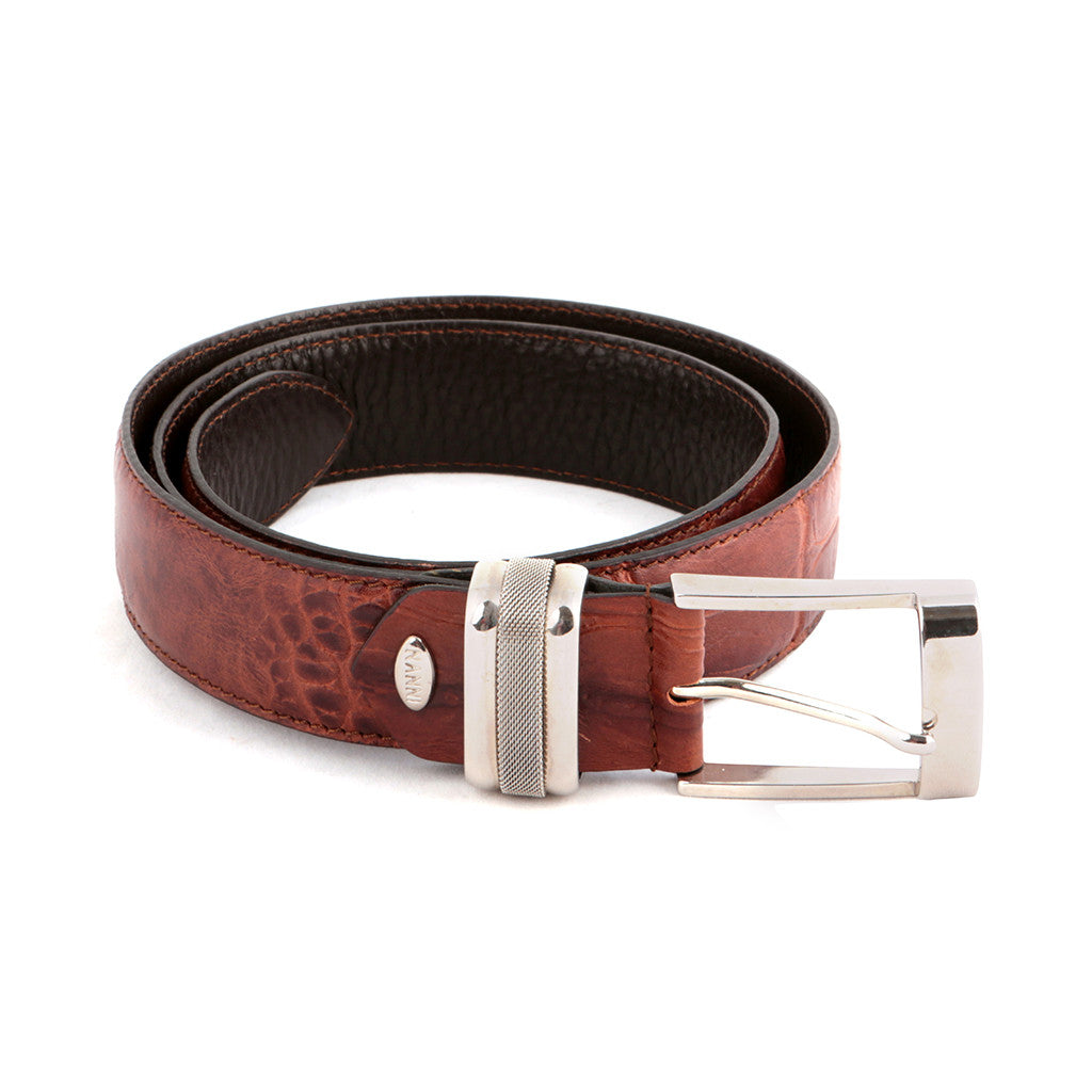 Nanni Belt Italy Brown Leather 90/36 Men – Afashionistastore display picture 2