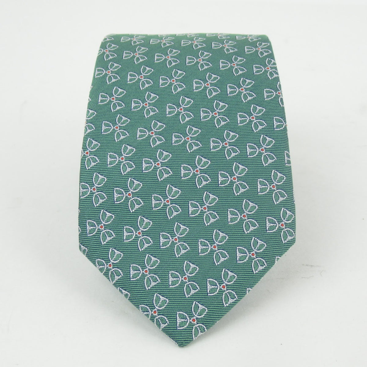 Hermès HERMES Paris Silk 655483 T Green NeckTie 100% AUTHENTIC Men