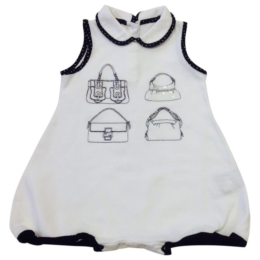 FENDI WHITE GLITTER BABY GIRLS DRESS ROMPER 24M Children