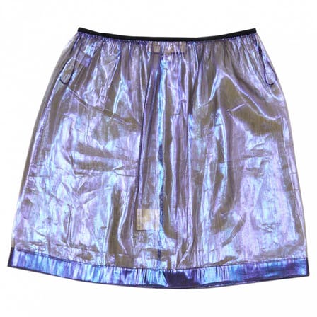 JASMINE DI MILO SEETHROUGHT METALLIC MINI SILK SKIRT Ladies
