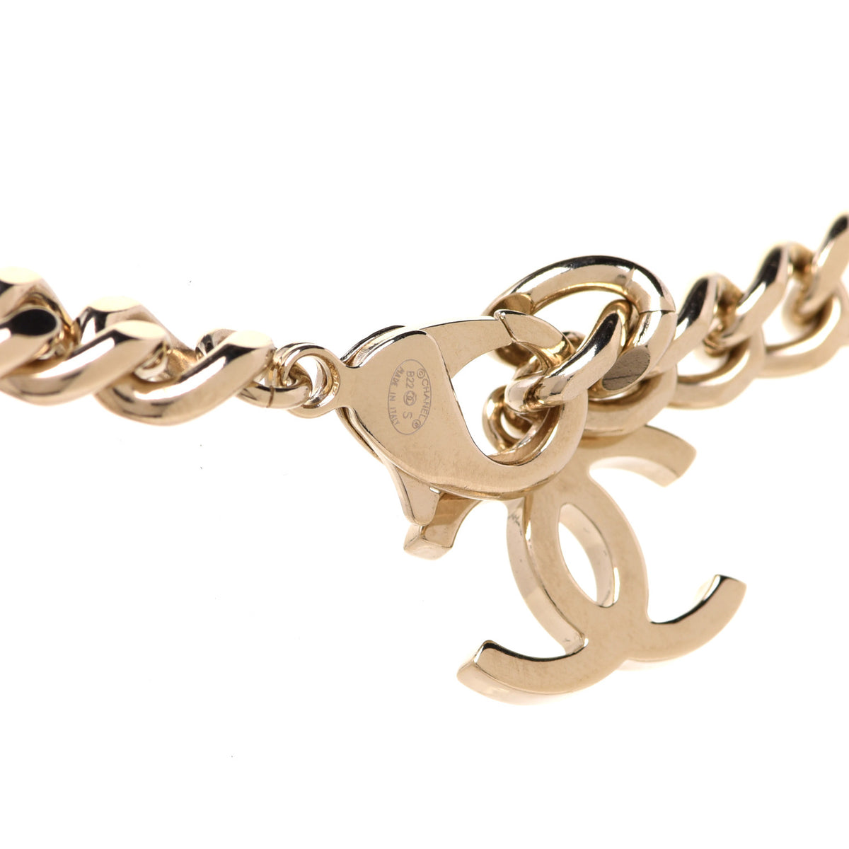 CHANEL 2022 B22 CC Enamel Chain CC Choker Gold Black Necklace ladies